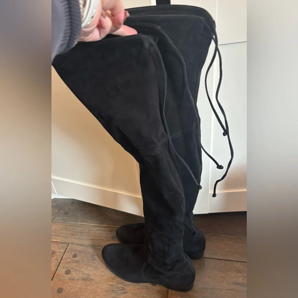 Stuart Weitzman Lowland Suede Black Over-the-Knee Women's Boots Size 7.5